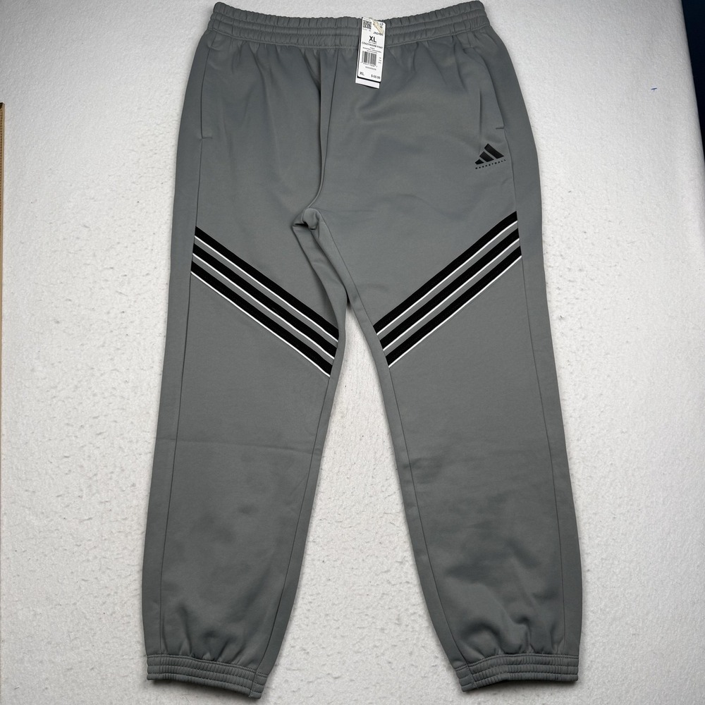 Adidas Pants Mens XL Gray Crazywarm ClimaWarm Fleece Sweatpants Basketball